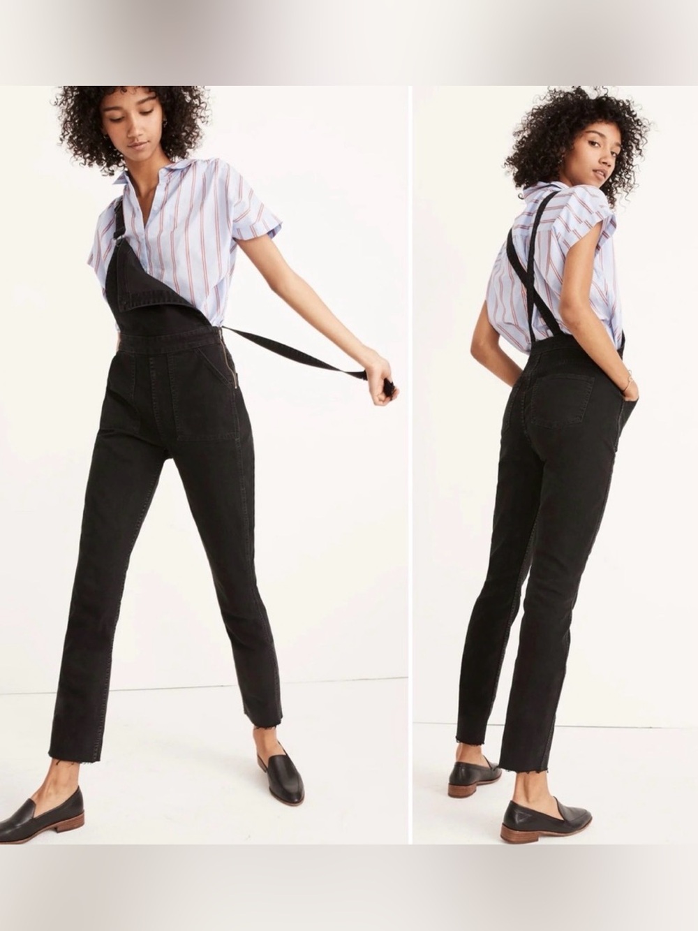 Madewell Washed Black Denim Overalls